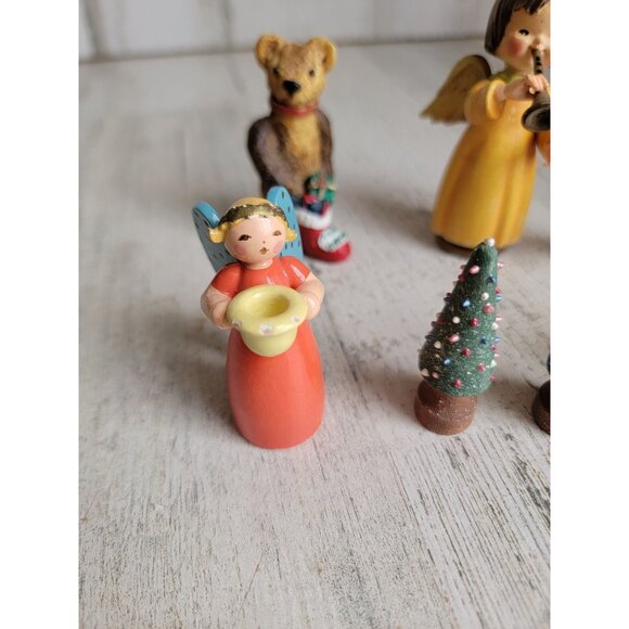 Vintage angel tree bear Figure Set Xmas Decor unique - Picture 6 of 9